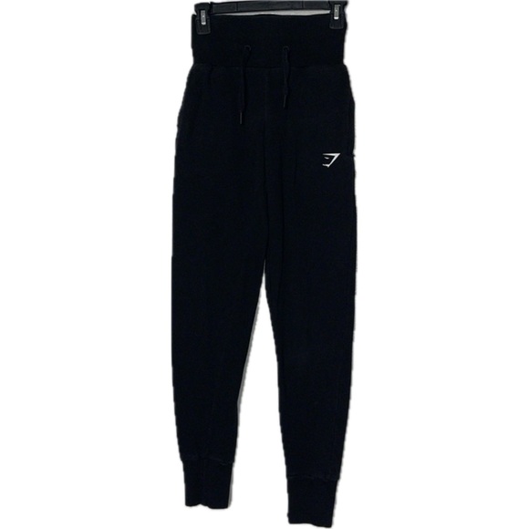 Gymshark High Waisted Jogger Sweat Pants XS Black - Picture 1 of 6